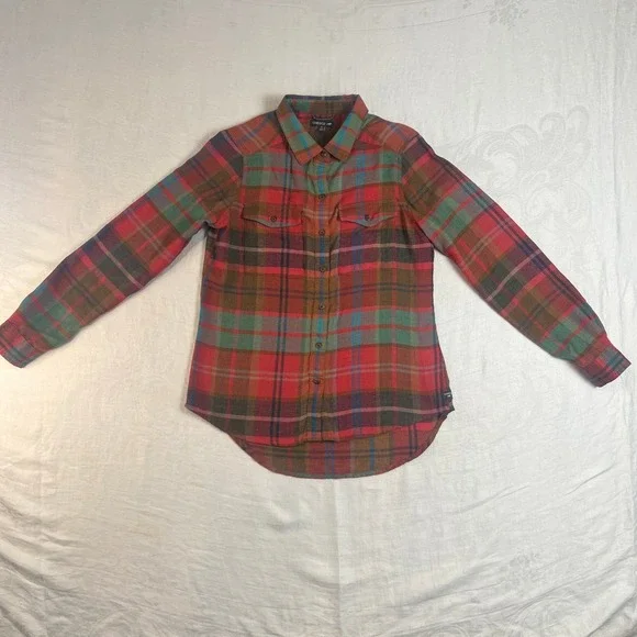 TOAD & CO Flannel Shirt Women's Small Long Sleeve Button Up Plaid Casual Outdoor - Picture 3 of 10